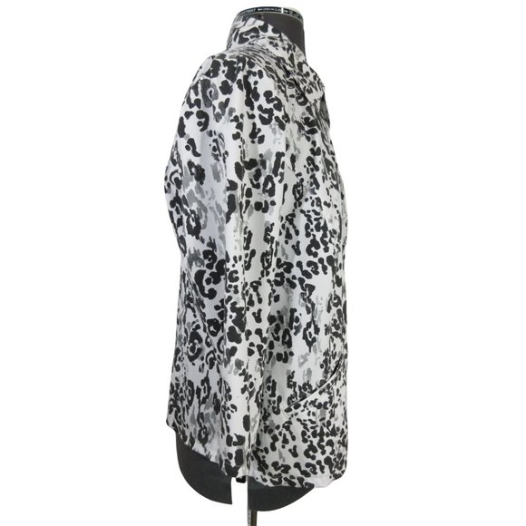 Chico's Additions women's animal print collared 3/4 sleeve full zip jacket, 1 - Picture 4 of 10